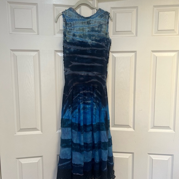 Women Sz M Art To Wear Texture Lace Chiffon Stretch Dress Grunge Whimsical Goth - Picture 9 of 15